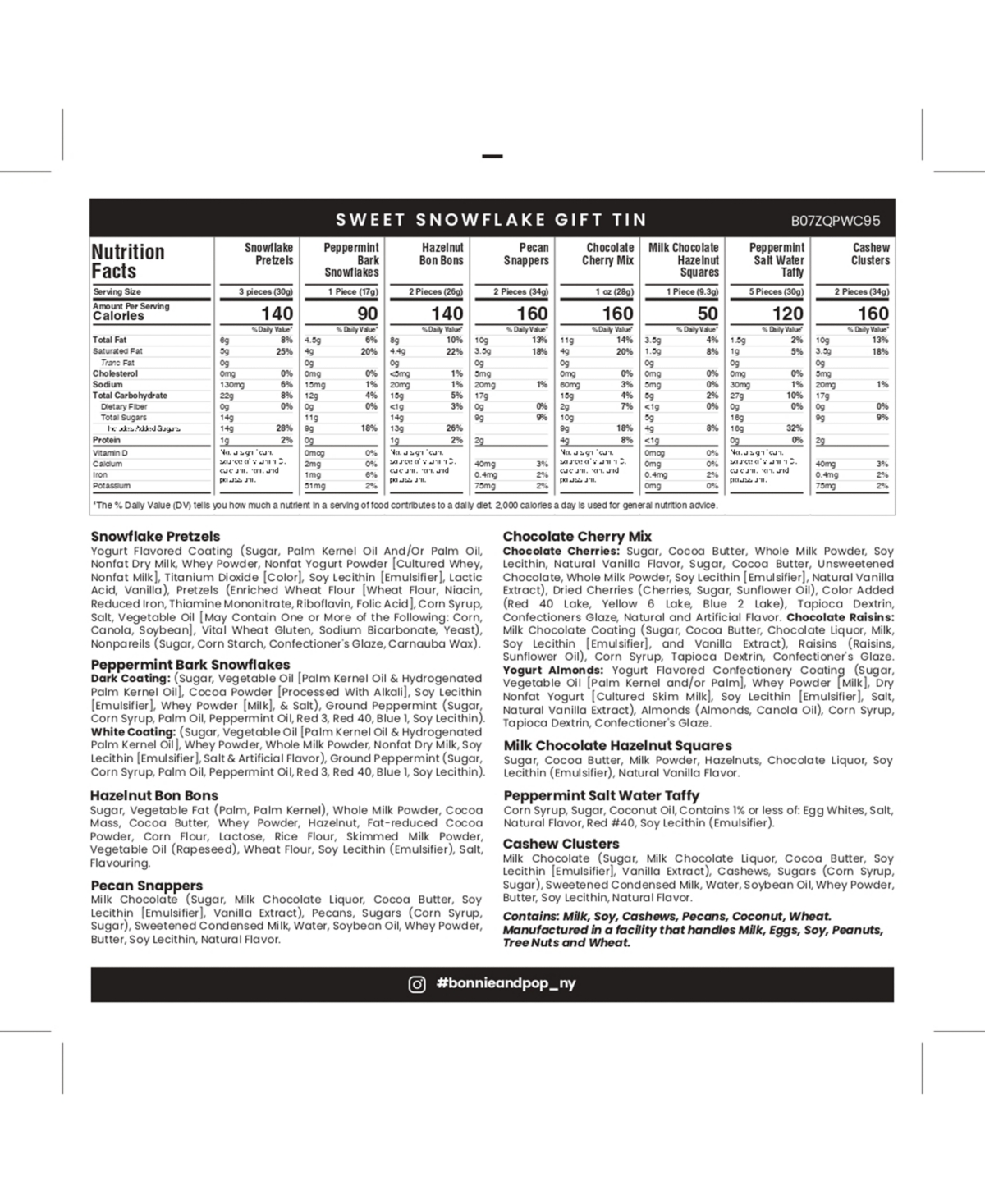 Bonnie & Pop Christmas Sweets Gift Tin, 6 Sections