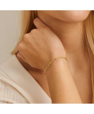 Elegant Gold Paperclip Link Bracelet