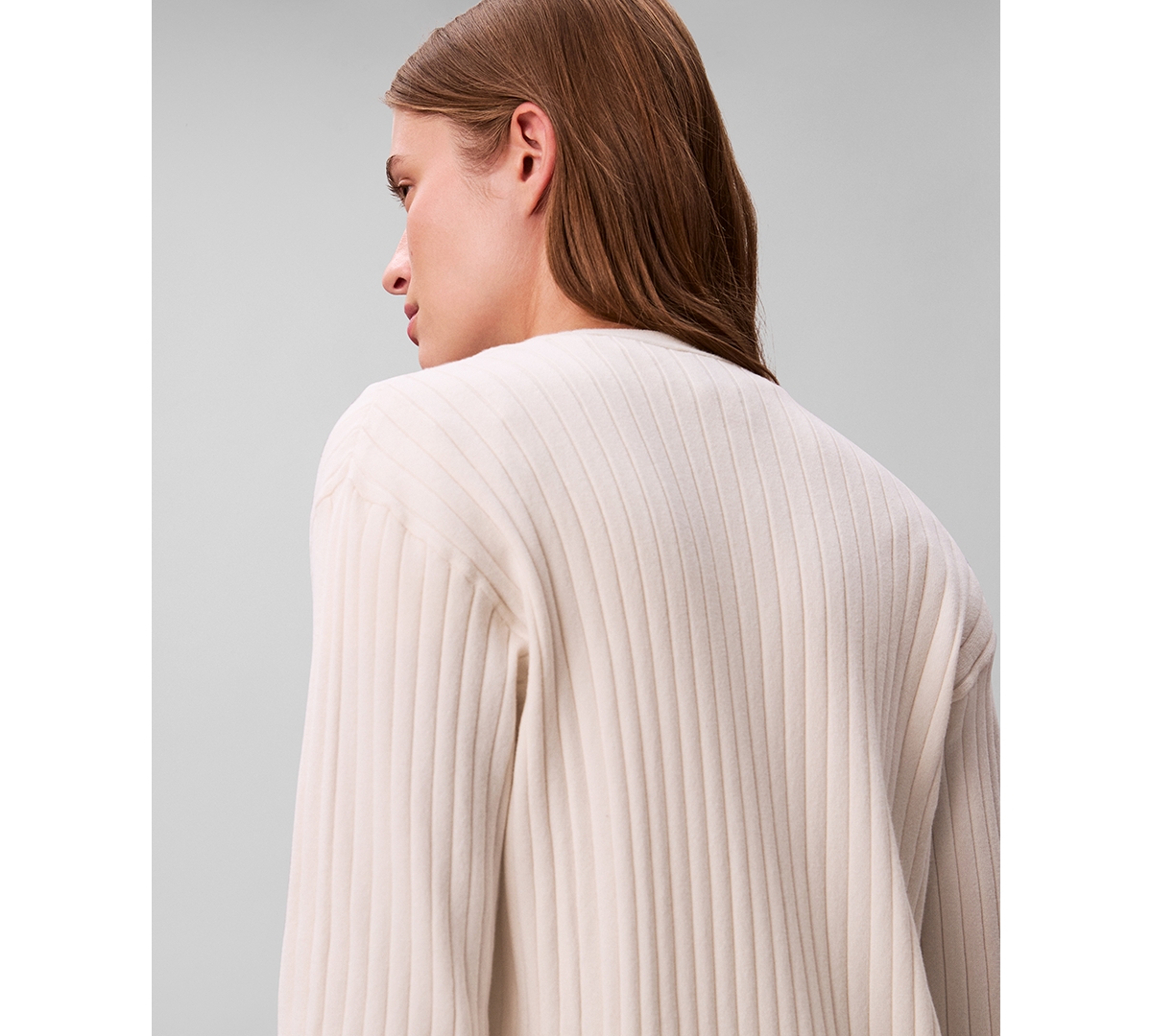 Calvin Klein Women's Long Sleeve Duster Cardigan Sweater In Gray