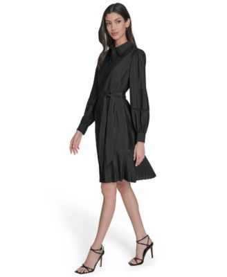 Women's Pleated Shirt Dress
