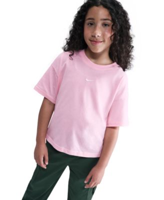 Nike - Big Girls Sportswear Essential Cotton Swoosh Logo T-Shirt