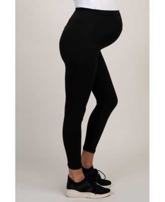 Black Solid Basic Maternity Leggings