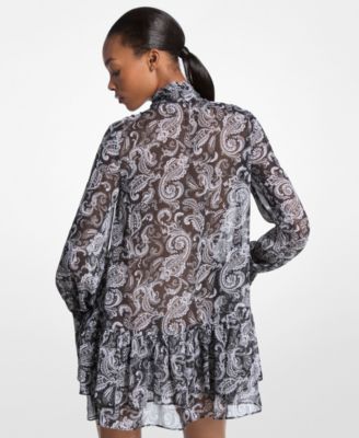 Women's Long Sleeve Printed Mini Dress