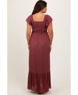 Maternity Smocked Top Woven Maxi Dress