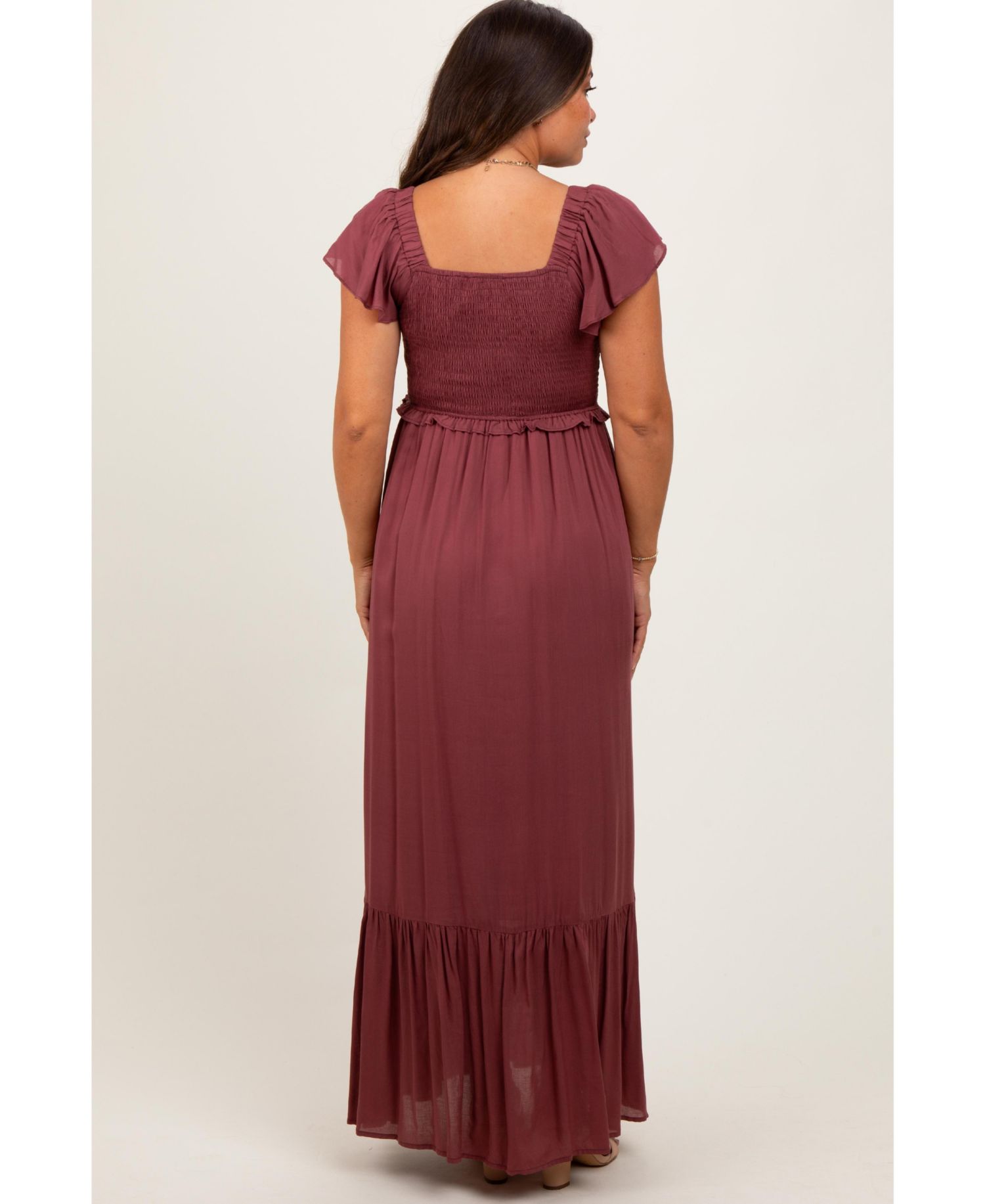 Women's Smocked Top Woven Maxi Dress