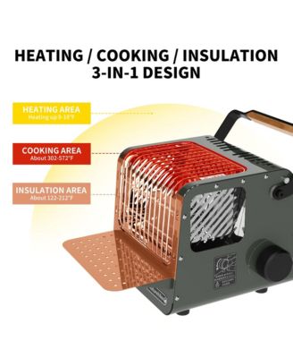 3 in 1 Portable Heater&Stove,50oz Outdoor Gas Stove,Camping Heaters,Heater Warming Stove,Adjustable Temperature,Over-Voltage Protection