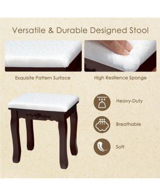 Oval Mirror Vanity Set  with 10 LED Dimmable Bulbs and 3 Drawers