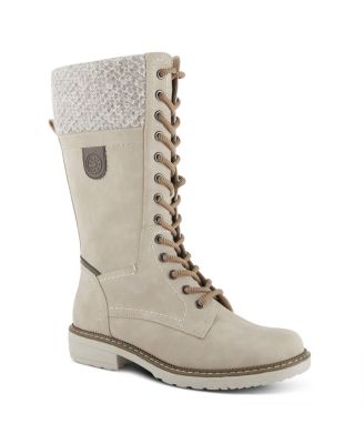 Yosemite Water-Resistant Winter Boots with Sweater Trim and Lace-Up Detail