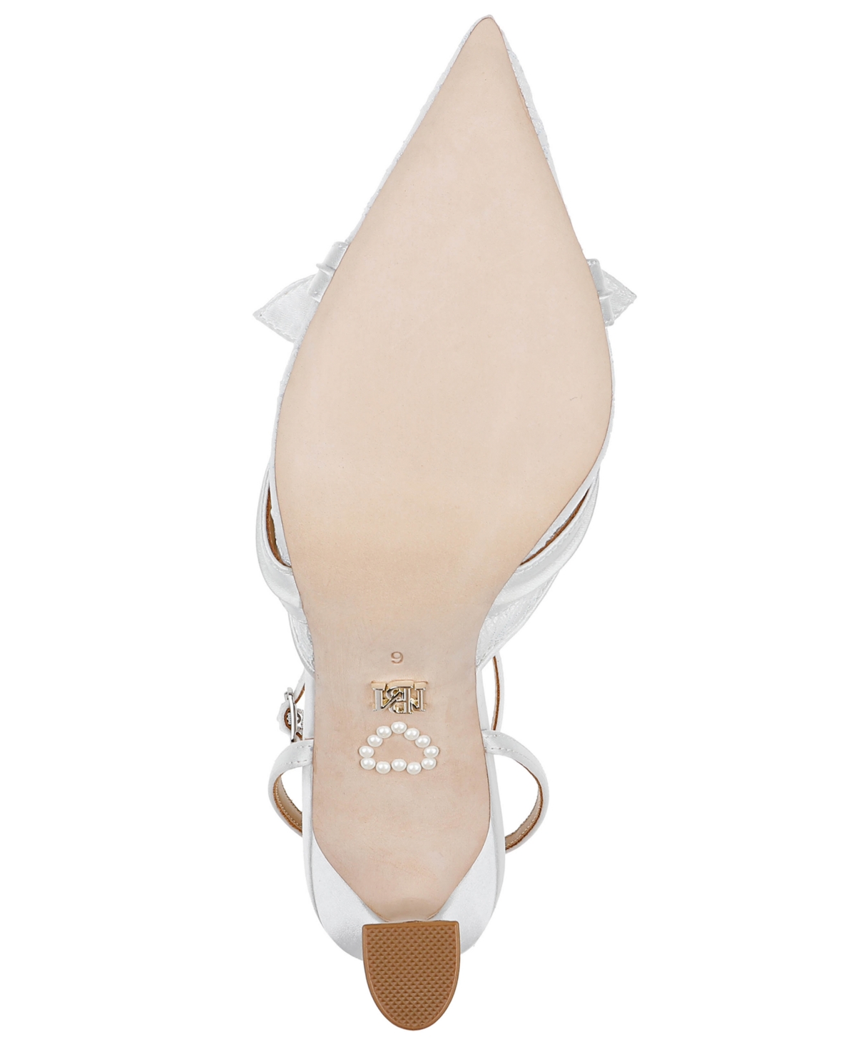 Badgley Mischka Collection Josie Ankle Strap Pointed Toe Pump In White