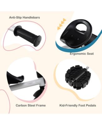 Toddler Tricycle with Adjustable Seat and Storage Baskets for 1.5-5 Years Old