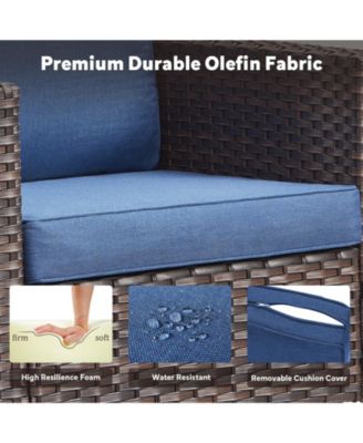 U-Frame 2-Piece Swivel Glider Wicker Outdoor Rocking Chair with Olefin Cushions