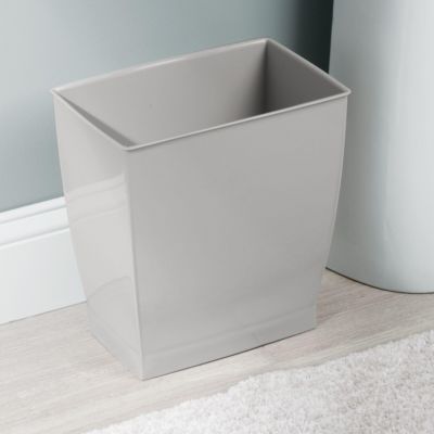 Rectangular Trash Can, 2.5 Gallon / 9.5 Liter, 4-Pack, Gray, Made in USA