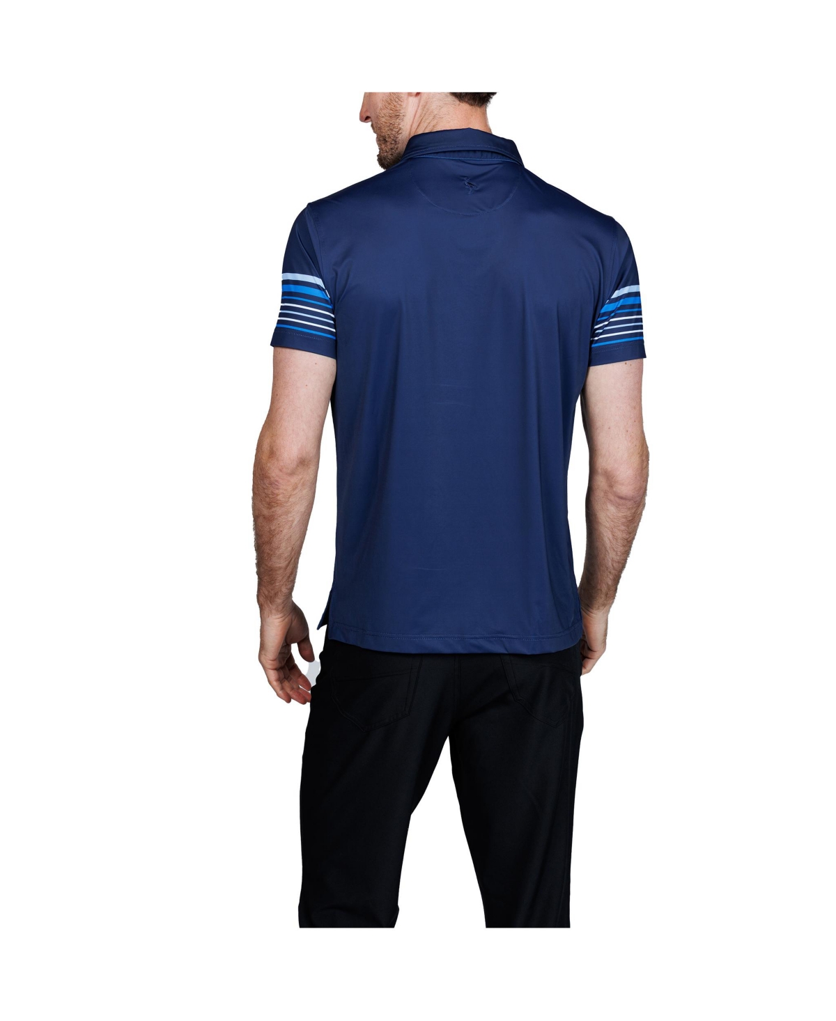 Tailorbyrd Men's Engineered Stripe Performance Polo