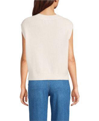Women's Drifter Modern Cable V Neck Vest Sweater