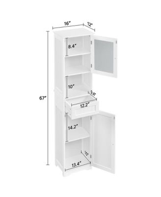 67" 1-Pc. Freestanding Storage Cabinet with Glass Door