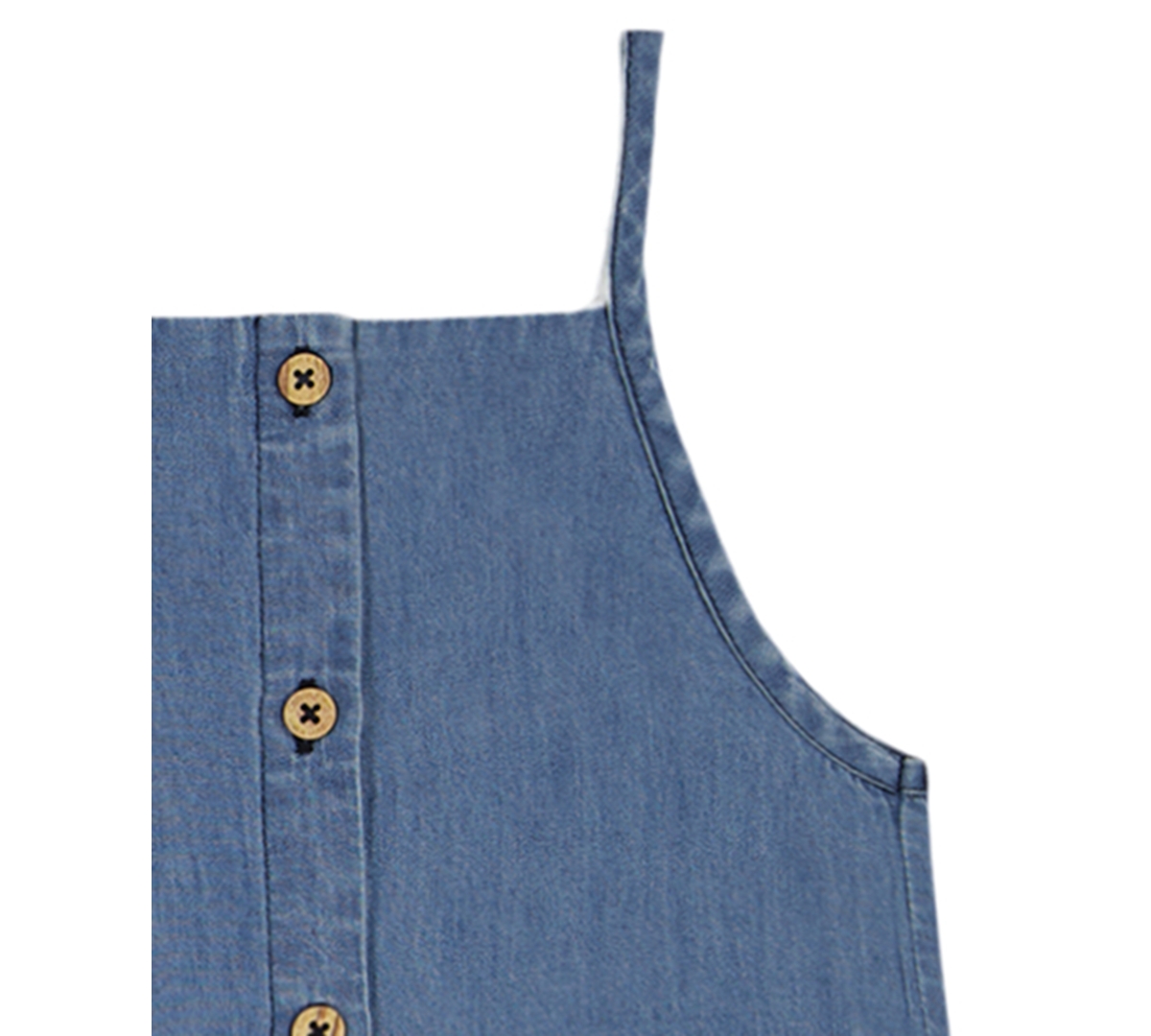 Calvin Klein Baby Girls 2-piece Pointelle Rib Top And Denim Jumpsuit Set In Blue