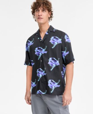 Hugo Boss - Eligino Short Sleeve Logo Print Button-Front Camp Shirt