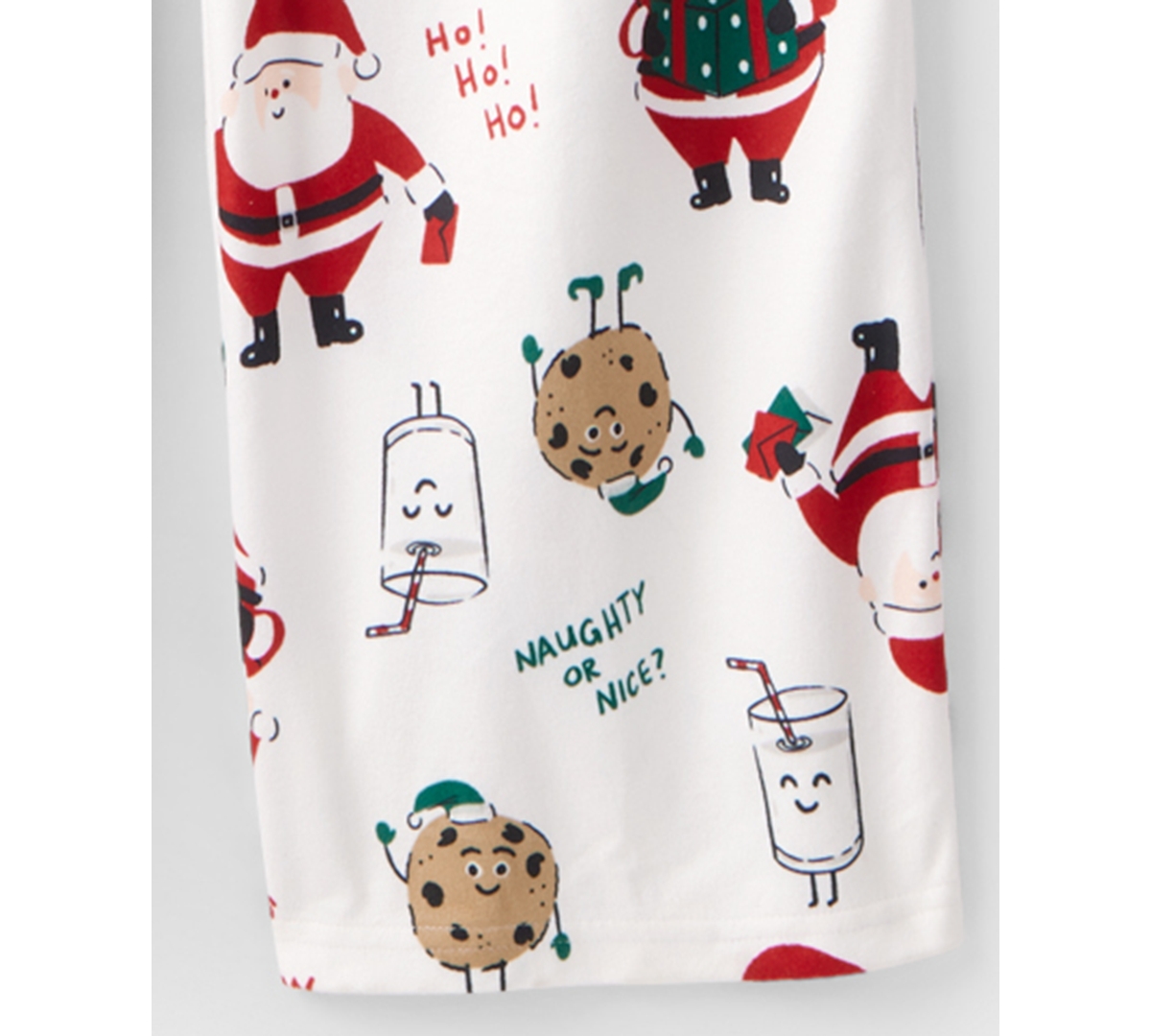 Carter's Adult Men Or Women 2-piece Christmas Santa Claus Print Pajama Set In White