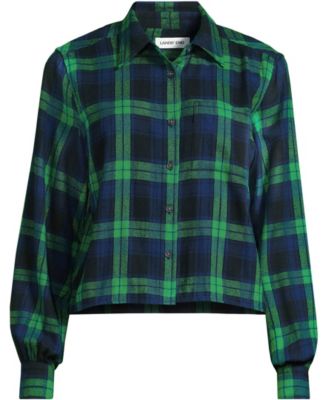 Women's Cropped Flannel Shirt