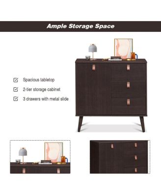 3-drawer Sideboard Storage Display Cabinet