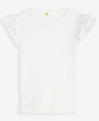 Little & Big Girls Ruffled-Sleeve Pointelle Top, Macy's Exclusive