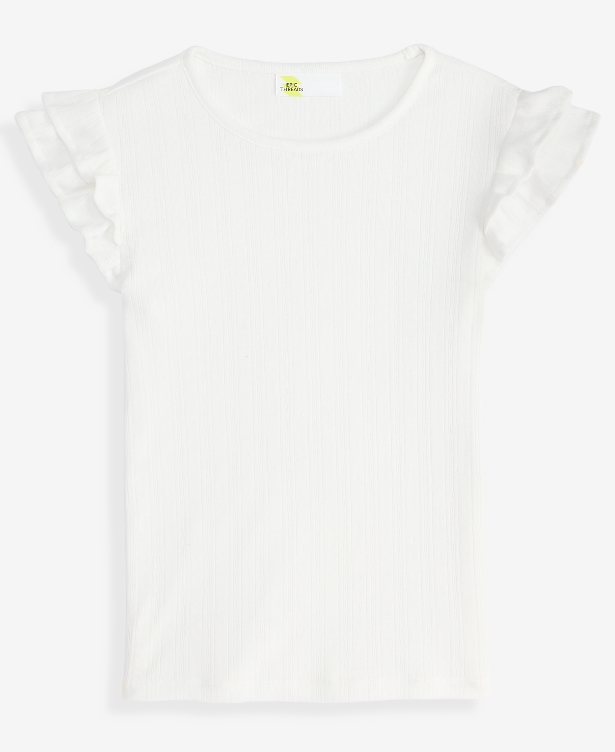 Epic Threads Little & Big Girls Ruffled-Sleeve Pointelle Top, Macy's Exclusive