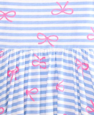 Girls' Toddler 2T-4T Striped Bow Print Dress, Macy's Exclusive
