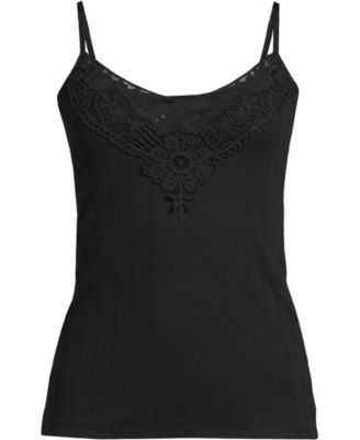 Women's Variegated Micro Rib Lace Trim Cami