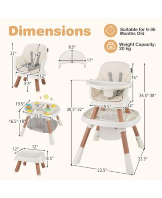 16-in-1 Baby High Chair w/ Activity Center Booster Seat Building Block Table