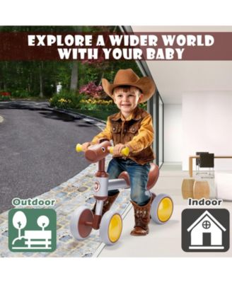 Baby Balance Bike No Pedal 4-Wheel Bicycle