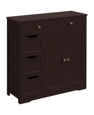 32” H Free-Standing Bathroom Floor Cabinet with 4 Drawers and 2 Doors