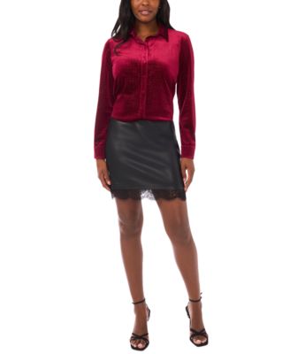 Women's Sequin Button Front Shirt