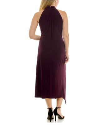 Women's Ruched Halter Neck Dress