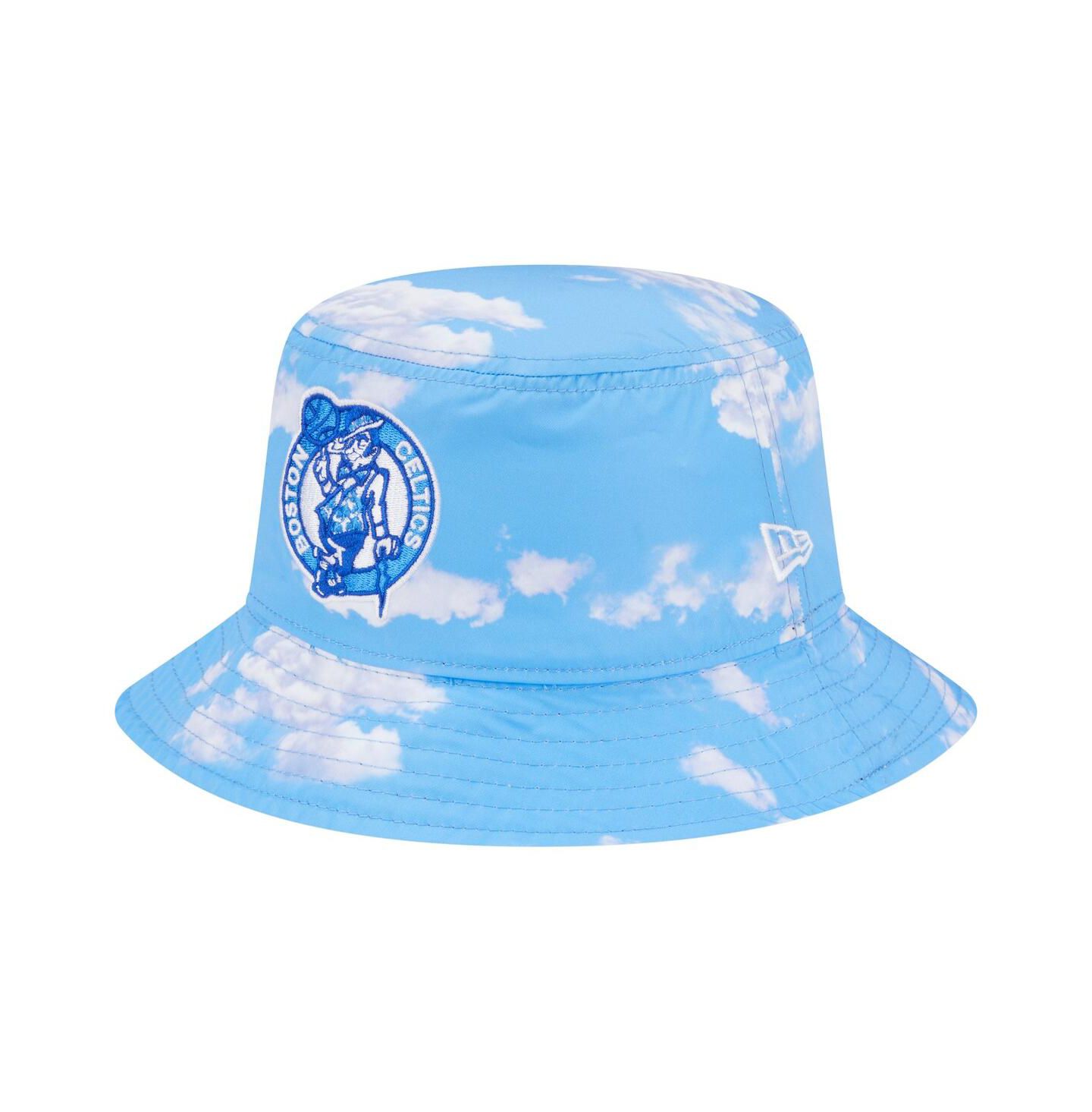 Мужская панама New Era Black/Light Blue Boston Celtics Summer Sun and Storm Reversible Bucket Hat — фото 1