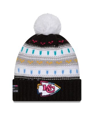 New Era - Women's Black Kansas City Chiefs 2025 NFL Crucial Catch Cuffed Knit with Pom Hat