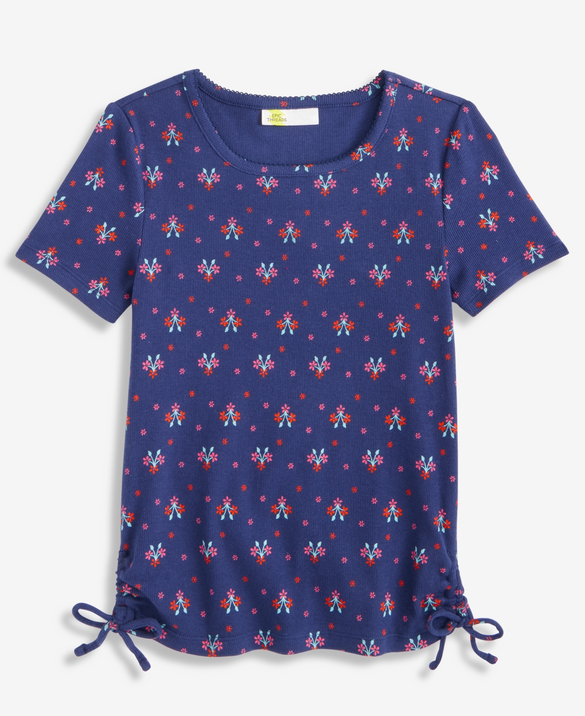 Epic Threads Girls 5-18 Floral Print Ruched Top, Macy's Exclusive