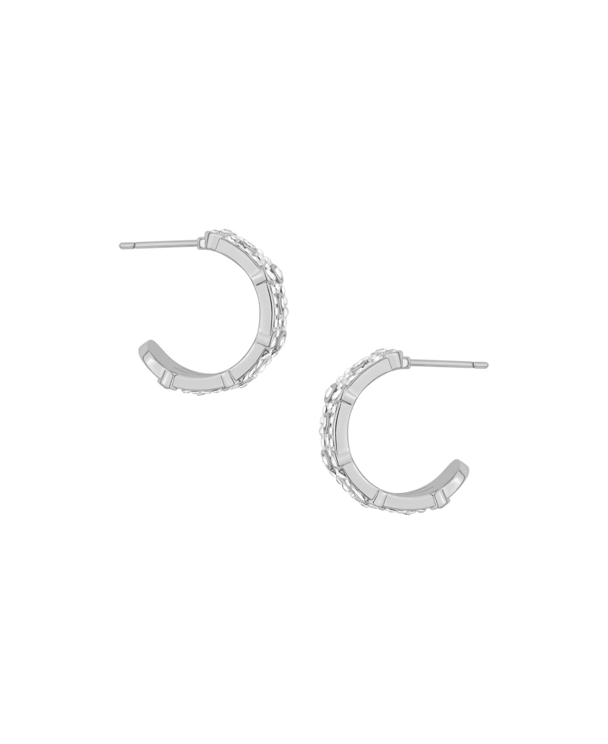 And Now This Crystal Stones Hoop Earrings In Metallic