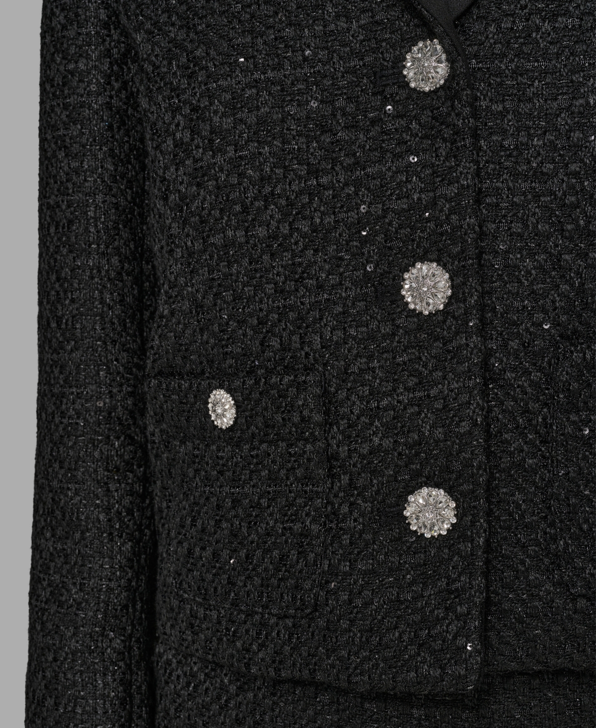 Karl Lagerfeld Paris Women's Novelty Cropped Button Front Jacket