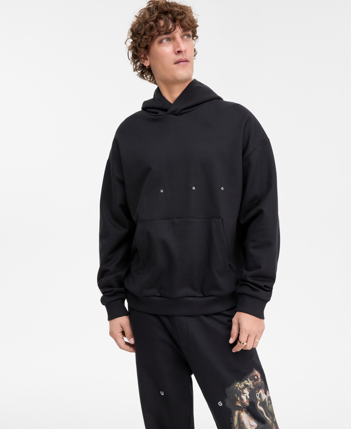 Hugo Boss Men's Dabilano Oversized Long-Sleeve Graphic Hoodie