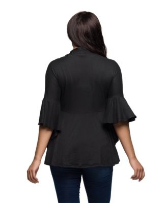 Women's Tie Front Bell Sleeve Top