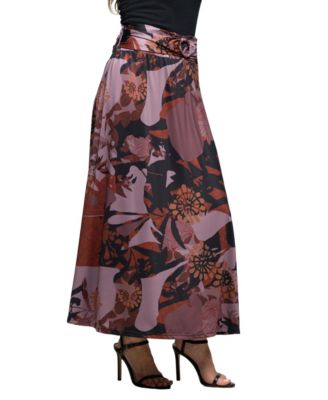 Women's Fall Floral Print Maxi Skirt