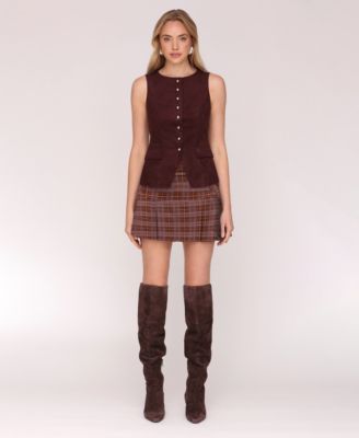 Women's Faux Suede Sleeveless Top