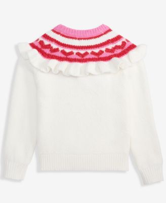 Girls Toddler 2T-4T Heart Fair Isle Sweater, Macy's Exclusive