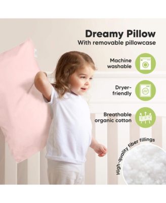 Jumbo Toddler Pillow with Pillowcase, 14X20 Soft Toddler Pillows for Sleeping, Kids Travel Pillow