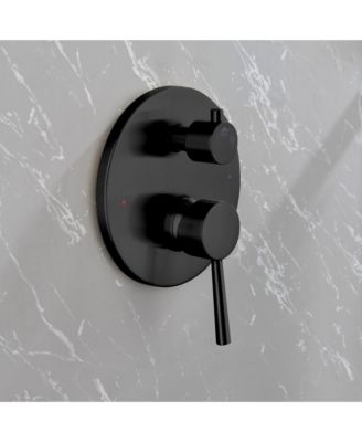 Wall Mounted Shower Faucet Set with High Pressure 10&amp;quot; Stainless Steel Rain Shower 2 Way Pressure Balance Shower Valve Kit, Black