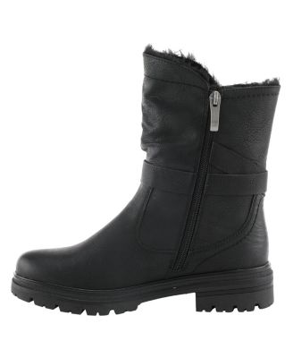 FRANCALA Foldover Faux Fur Booties with Relife Shock Absorbing Sole