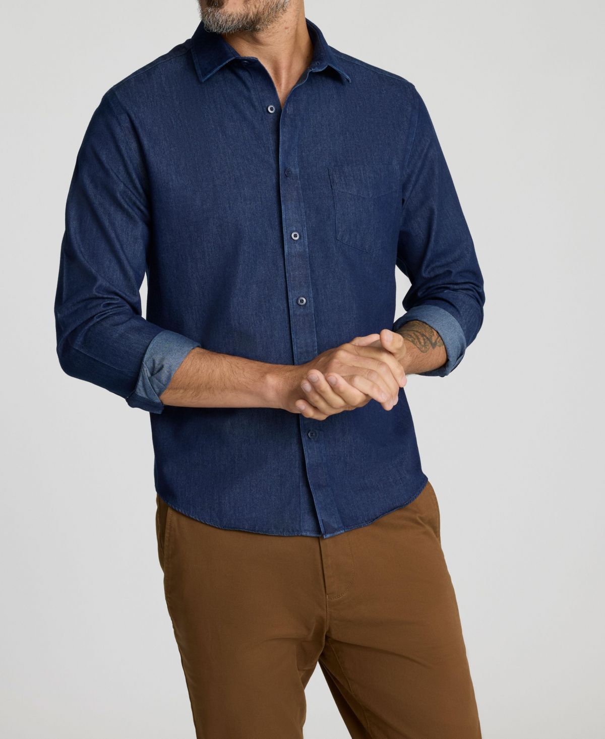 Мужская приталенная рубашка Cinzano на пуговицах без морщин