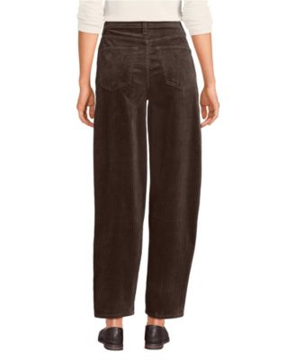Women's Petite Corduroy High Rise Barrel Leg Ankle Pants