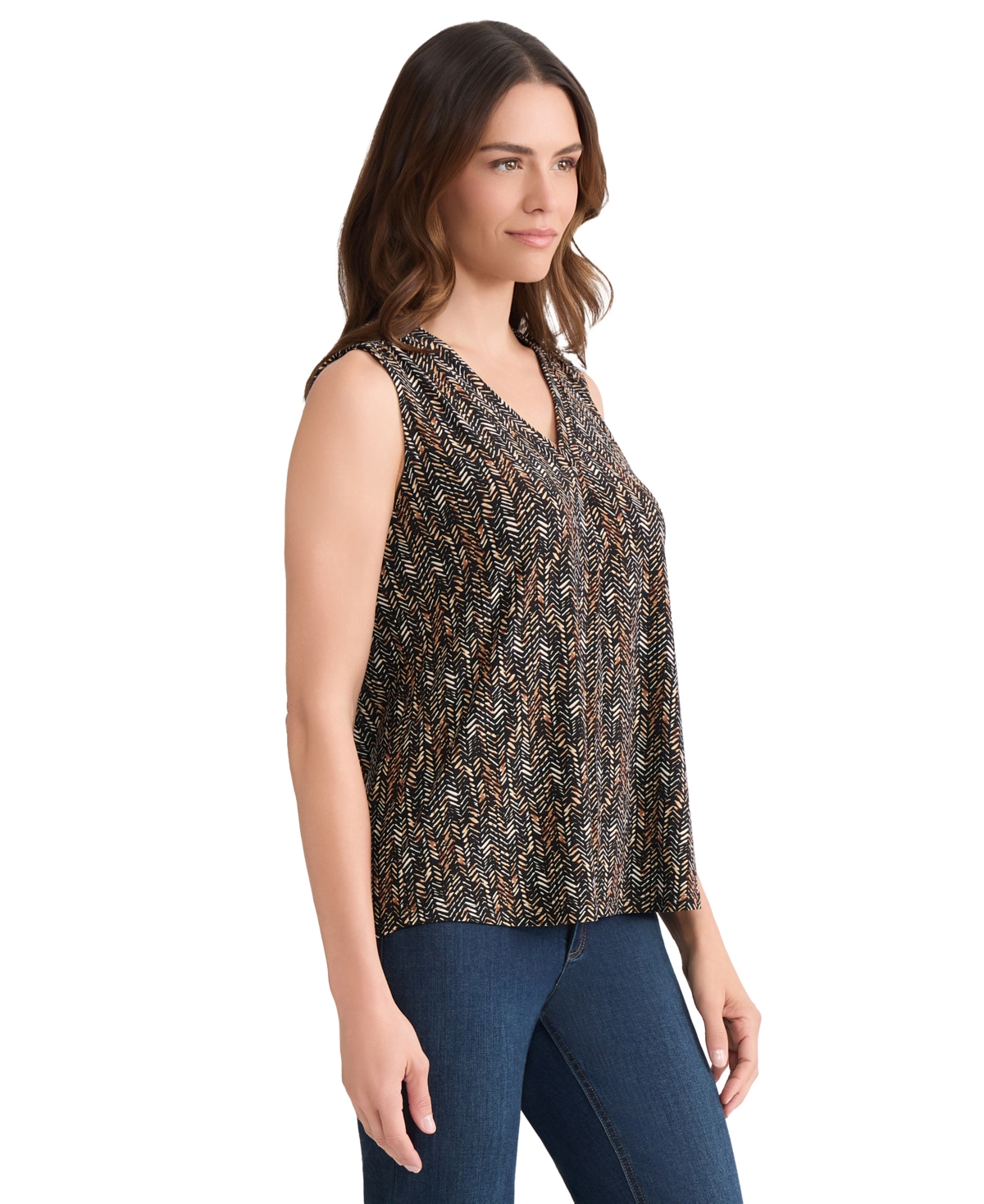 Jones New York Petite V-Neck Pull-On Top