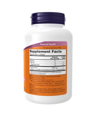 Caprylic Acid ,600 mg ,100 Softgels